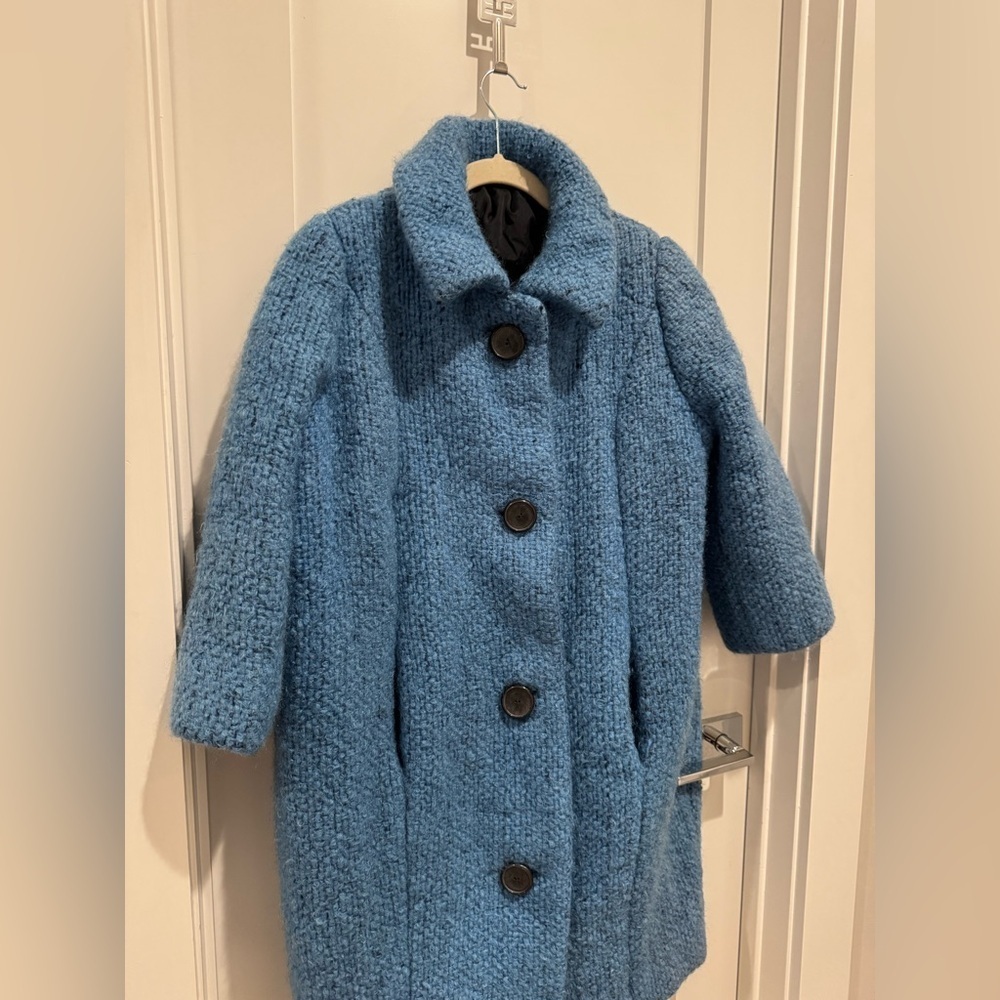 VINTAGE jacket peacoat blue blazer women’s coat, button up, great condition M - Picture 5 of 7